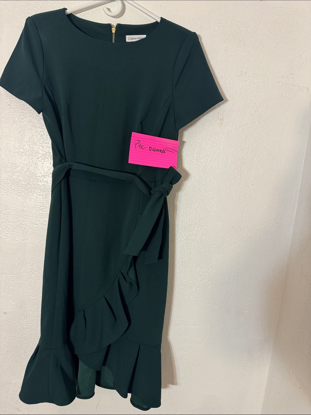 Calvin Klein Dark Green Midi Dress size 6 Pre-owned